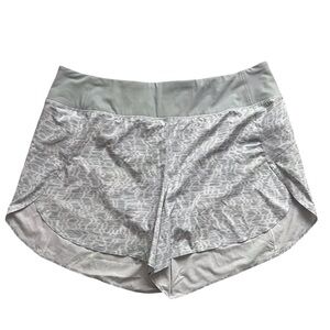 Athleta Printed Run With It Shorts Pale Green Print Athletic Running Women’s 2X